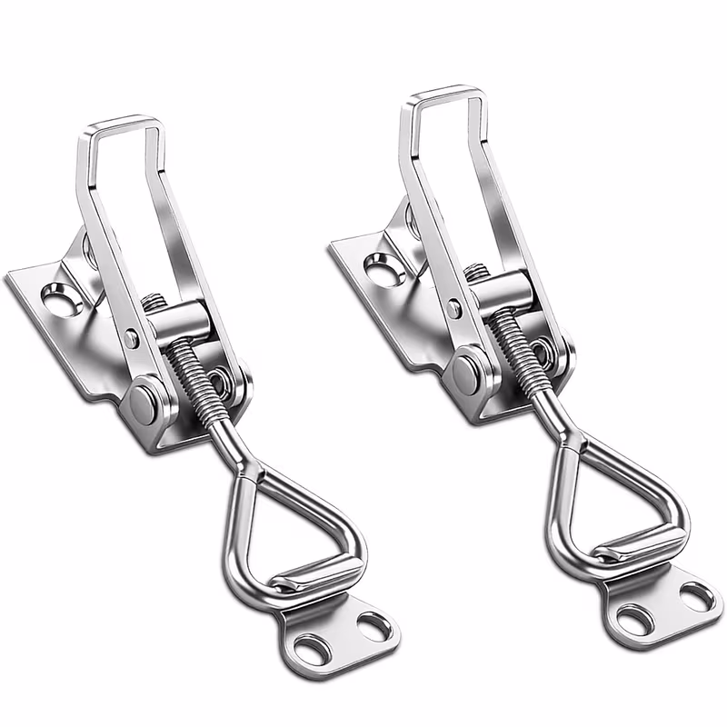 2 Units 304 Stainless Steel Toggle Latch Clamp, Marine Cabinet Box Lever Handle Catch Lock Hasp