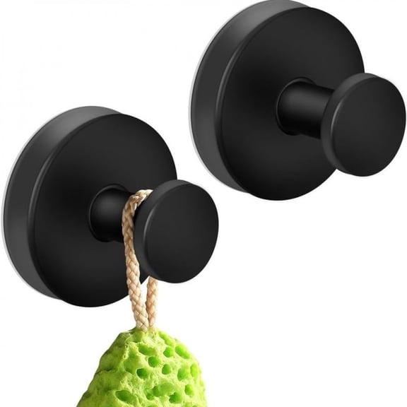 2 Units Suction Cup Hooks for Shower, Bathroom, Kitchen, Wood Door, Glass Door, Mirror, Tile – Loofah, Towel, Coat, Bath Robe Hook Holder for Hanging up to 15 lbs with Waterproof