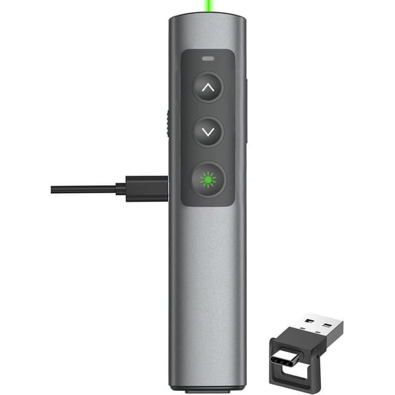 (2 Units) Wireless Presentation Clicker for PowerPoint, Wireless Presenter Remote with Laser Pointer Slide Clickers for Mac/Windows/Linux, Computer/Laptop, Google Slide/PPT/Keynote