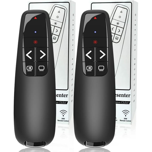 (2 Units) Wireless Presenter Remote, Clicker for Laptop PowerPoint Presentations Pointer, RF Computer Clicker for Presentations Remote, Slideshow/Smartboard/College/Classroom/PPT Clicker