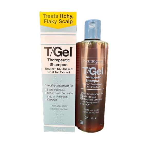 2 Units X 250ML T/Gel Tgel Coal Tar Therapeutic Shampoo For Flaky, Itchy Scalp Anti-Dandruff Shampoo for the treatment of Scalp Psoriasis, Derma Dandruff