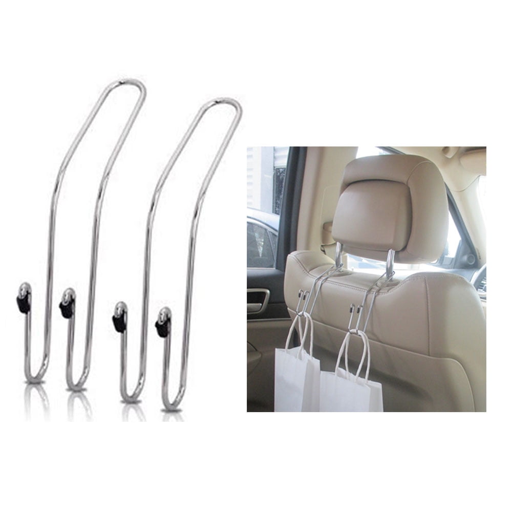 Cell Phone Holder Car Purse Hook for Purses and Bags Seat Bag Headrest Hooks Phone Mount for Car Hanger,Pack of 2,(Silver), Size: 2 in