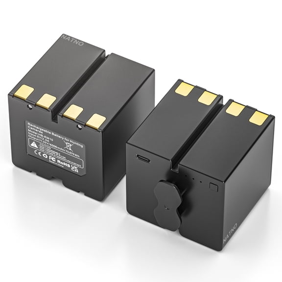 2 Pack Upgrade 6500mAh Rechargable Battery Replacement for Stealth Cam Revolver Camera Battery Pack, Compatible with Stealth Cam Revolver Pro / Pro 2.0 360 Hunting Cameras, Include USB-C Cable