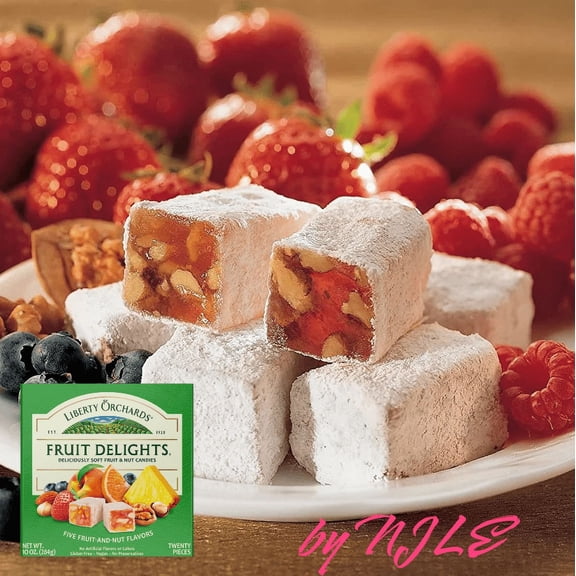 2 Variety Pack Liberty Orchards Variety of 1 Fruit Delights and 1 Turkish Delights, Kosher 10oz/each