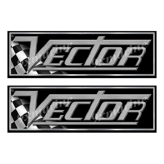 2 Vector Boat Classic Racing 10" long Stickers