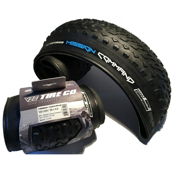 2 Vee Rubber 26x4.0 Mission Command Pair of Fat Tires Folding Bead Multi Purpose
