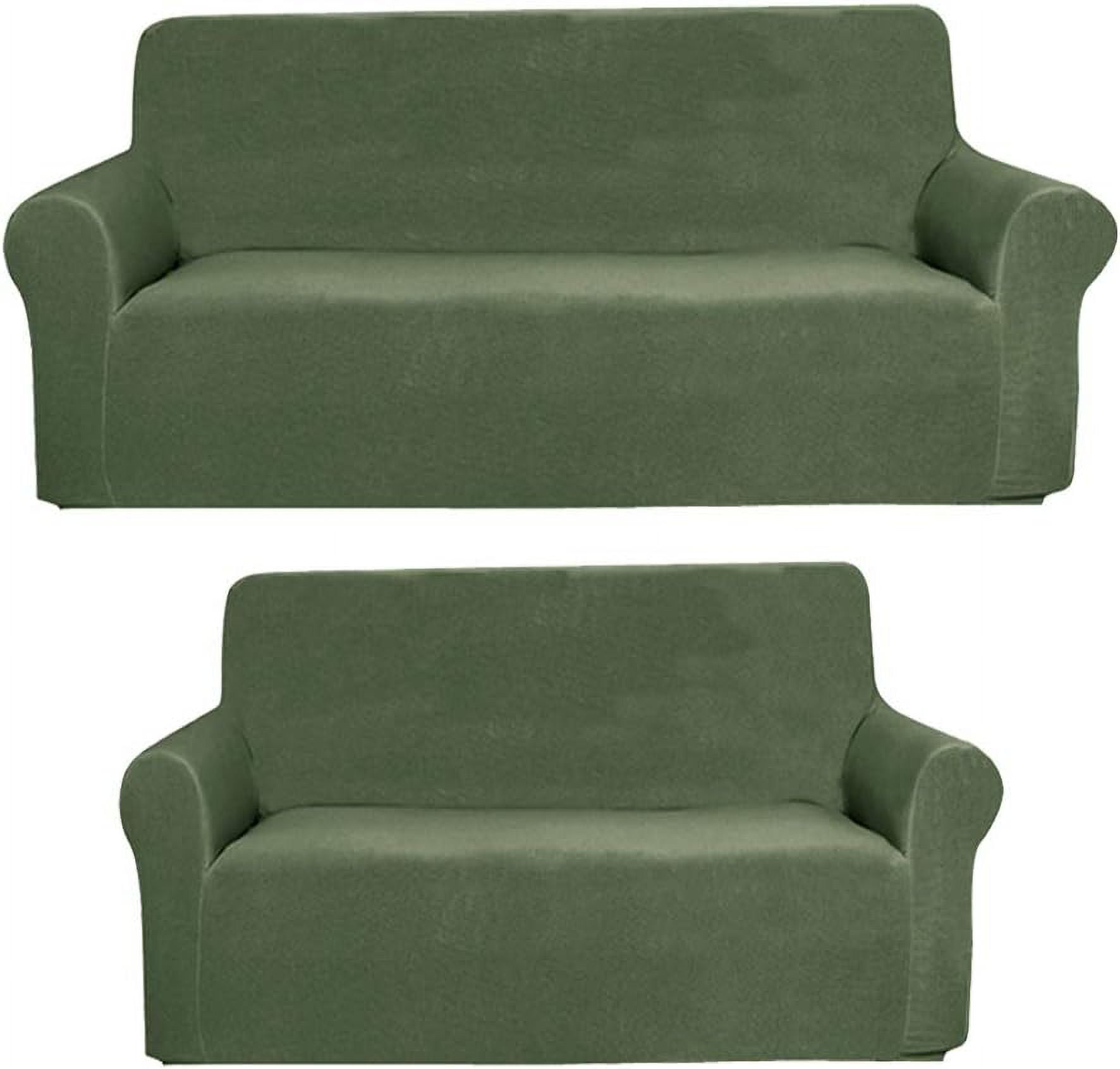 2 Velvet Fabric Stretch 4 Way To Fit/Slipcovers Set, Couch/Sofa