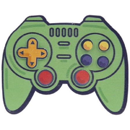 2 Video Game Controller Painted Wood Shape Decoration Play Room Kids Room