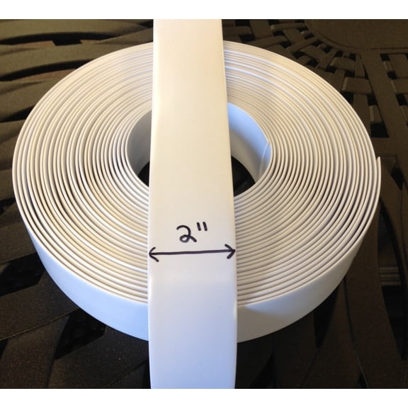 2" Vinyl Strapping For Patio Furniture Repair 45' Roll - White