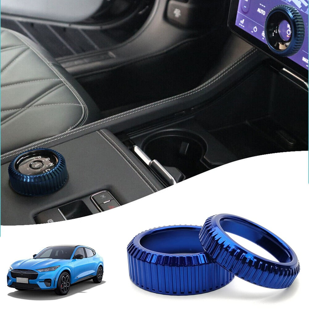 2× Volume Control Knob Shift Knob Metal Cover Sets for Mustang Mach E ...