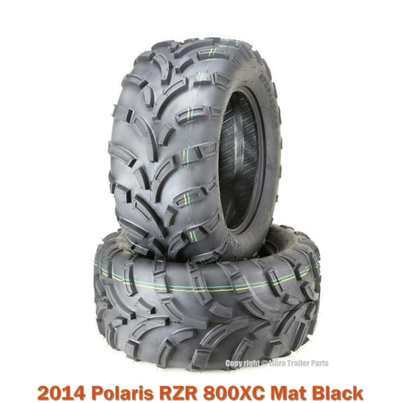 (2) WANDA 26x11-14 Rear ATV Tire Set for 2014 Polaris RZR 800XC Mat Black