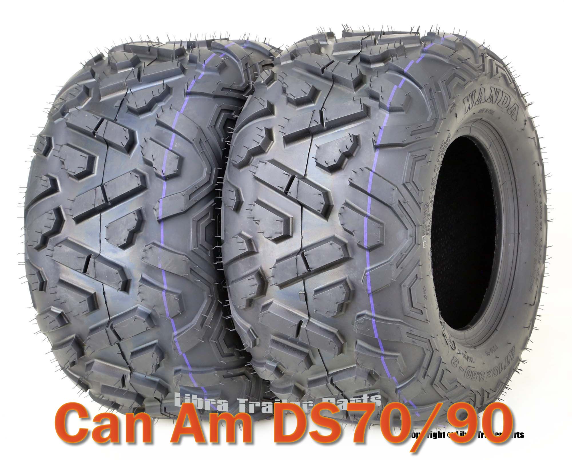 2 WANDA ATV tires 18x9.5-8 18x9.5x8 Can Am DS70/90 rear P350 - Walmart.com