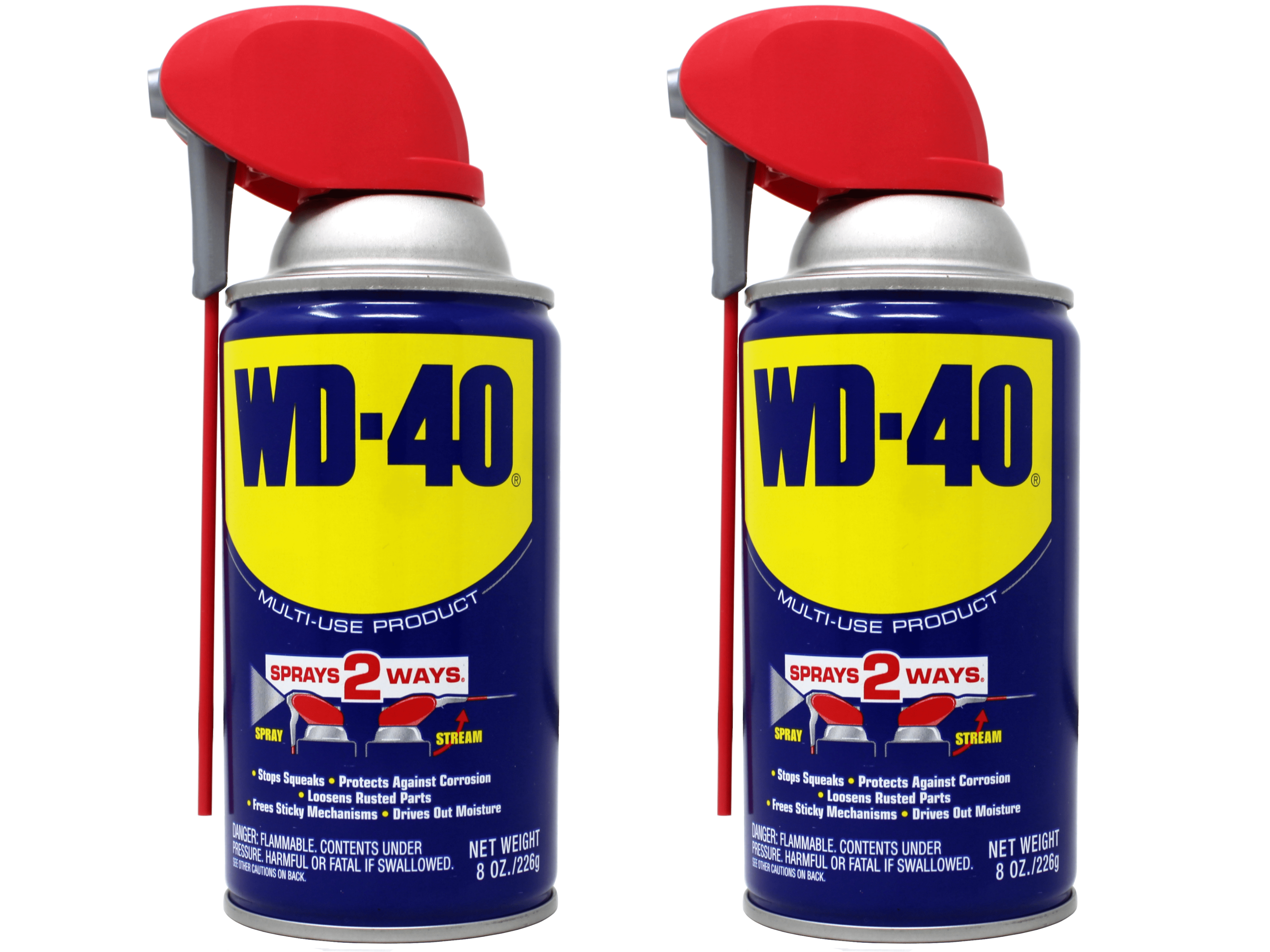 2 ~ WD-40 Multi-Purpose Lubricant w/ Smart Straw - Spray Two Ways 490026 8 oz