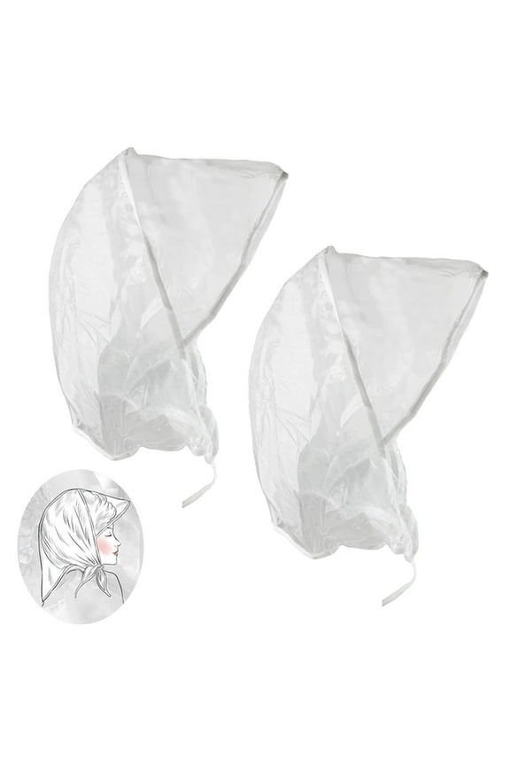 2 Waterproof Rain Bonnet Hat Full Cut Visor Clear Men Women Full Hairstyle Cover