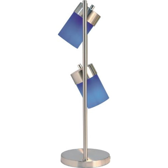2-Way Adjustable Stained Shade Table Desk Lamp - Features 2 Lights with Multiple Angles - Great for Living Rooms or Bedrooms - 25" Tall - Blue$$Tools & Hardware Other