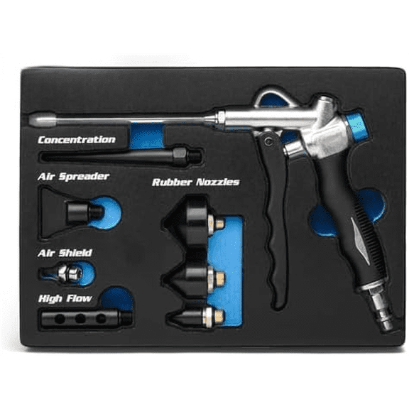 2-Way Air Blow Gun Kit with Nozzles and Rubber Tips, 8-Piece$$Tools & Hardware Other