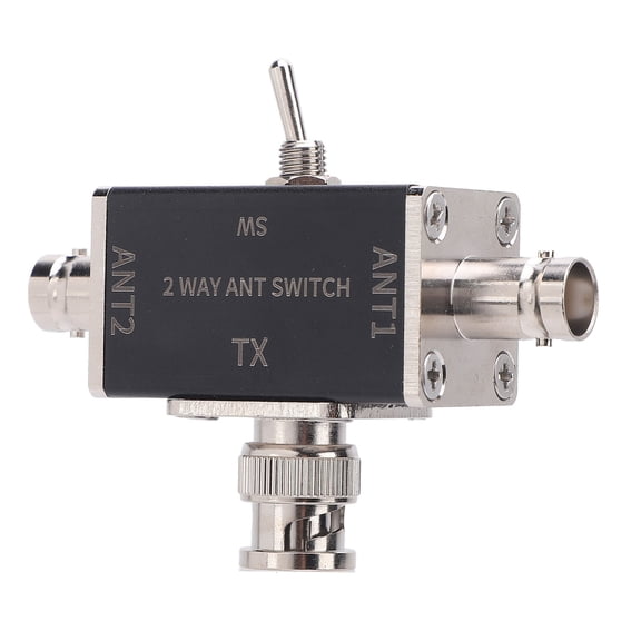 2 Way Antenna Switch BNC Manual Coaxial Coax Antenna Conversion Switch with Ground Protection, 0-50MHz 100W / 10 in x 10 in x 5 in