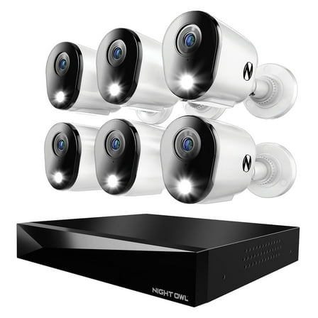 Night Owl 2-Way Audio 12 Channel DVR Security System with 2TB Hard Drive and 6 Wired 4K Deterrence Cameras
