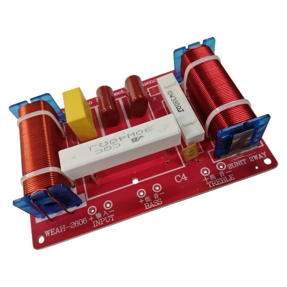 2 Way Audio Frequency Divider Stereo Woofer Loudspeaker Speaker Crossover Filter