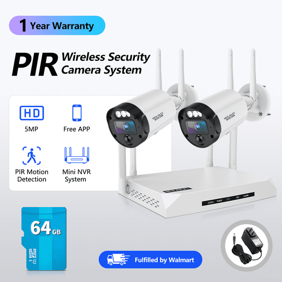 【2-Way Audio】Outdoor Wireless Security Camera System, Home WiFi Video Surveillance Systems