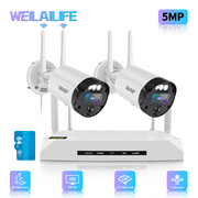 【2-Way Audio】Outdoor Wireless Security Camera System, Home WiFi Video Surveillance Systems