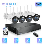 【2-Way Audio】Outdoor Wireless Security Camera System, Wireless Cameras for Home Security, WiFi Video Surveillance, Home Security Cameras
