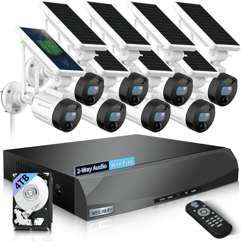 WEILAILIFE 4MP Outdoor Security Camera System With Hard Drive