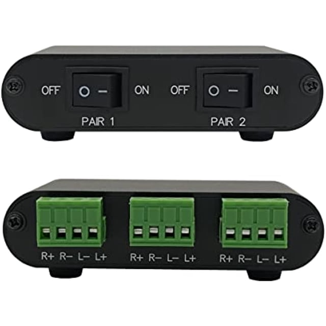 2-Way Audio Stereo Speaker selector Switcher Box, Combiner Multi Zone A ...