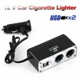 thumbnail image 1 of 2 Way Car Cigaret Lighter Power Socket Adapter Plug Dual USB Twin Port Charger, 1 of 6