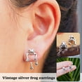 thumbnail image 1 of 2 Way Frog Earrings for Frog Lover Jewelry Retro Stud Detachable Earrings Gift for Women, 1 of 5