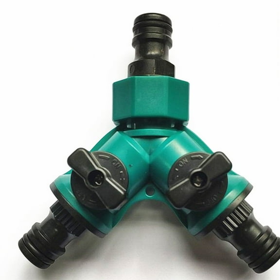 2 Way Garden Hose Splitter Water Flow Control Valve Connector 3/4 Inch Quick Connect Adapter For Lawn Irrigation Balcony Watering Car Washing