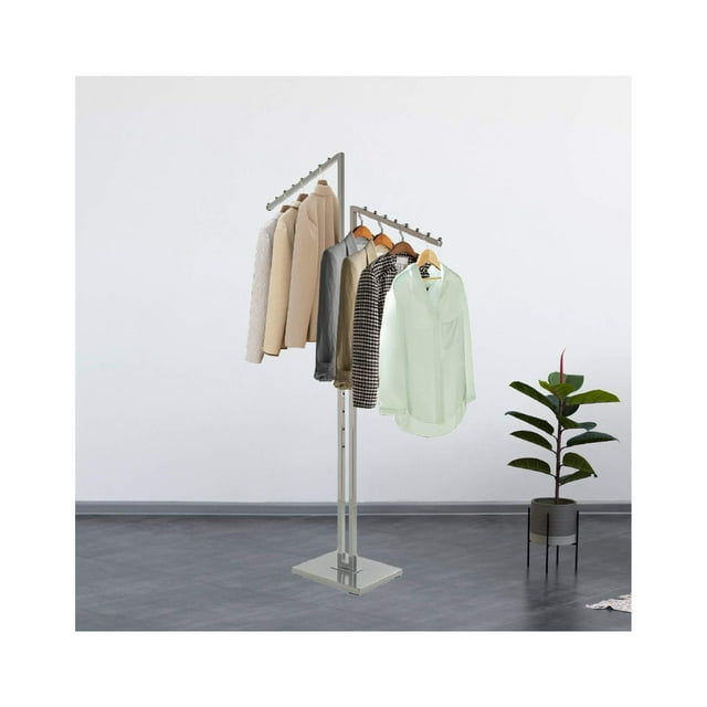 2 Way Garment Rack in Chrome Finish - Corrosion Resistant Fashion ...