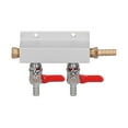 2 Way Gas Distribution CO2 Distributor Manifold With 5/16 Inch Beer