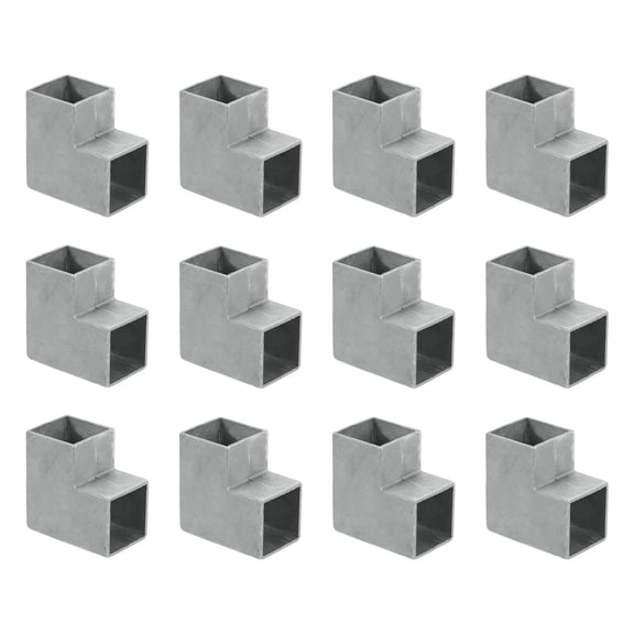 2-Way Gazebo Brackets Kit, Aluminum Elbow Connector Corner Bracket, Woodworking DIY Post Base Kit for 1.3" x 1.3" Lumber for Outdoor Patio Gazebo Log Cabins (12 Pack)