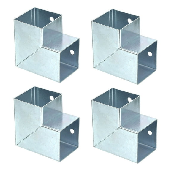 2-Way Gazebo Brackets Kit, Right Angle Corner Bracket Woodworking DIY Post Base Kit for 2" x 2" Lumber for Outdoor Patio Gazebo Log Cabins (4 Pack)