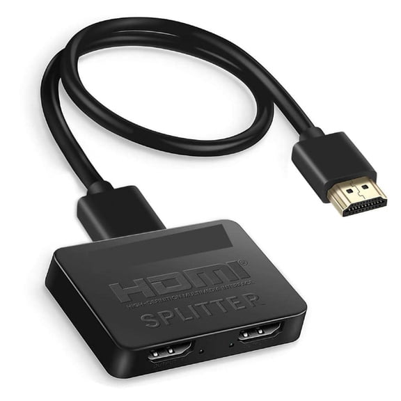2 Way HDMI Splitter 8.5 in. Black (1-Pack)