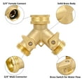 thumbnail image 1 of 2 Way Heavy Duty Garden Hose Splitters, Solid Brass 2-Way Water Hose Splitter Outdoor Faucet Spigot Connector, Y Valve Garden Tap Hose Adapter with 3 Hose Washers, 1 of 7