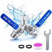 2-Way Heavy Duty Hose Y Splitter, 3/4" GHT Stainless Steel Garden/Water Hose Connector, Full Flow Adapter with Wrench