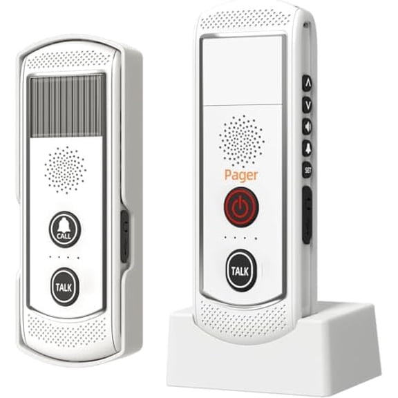 2 Way Intercom Doorbell, Long Range Doorbell Wireless 4900ft,3 Volume Levels,21 Chimes,Waterproof Indoor Outdoor Intercoms for Home Business Classroom,2 Pack White$$Tools & Hardware Other