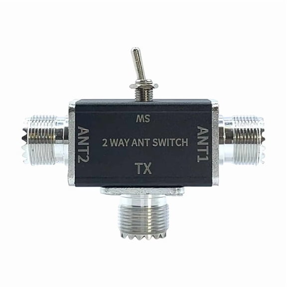 2 Way Manual Coaxial Antenna Switches Connector 100W 0-50MHz 1 Input & 2 Outputs with OFF/Ground Protection A