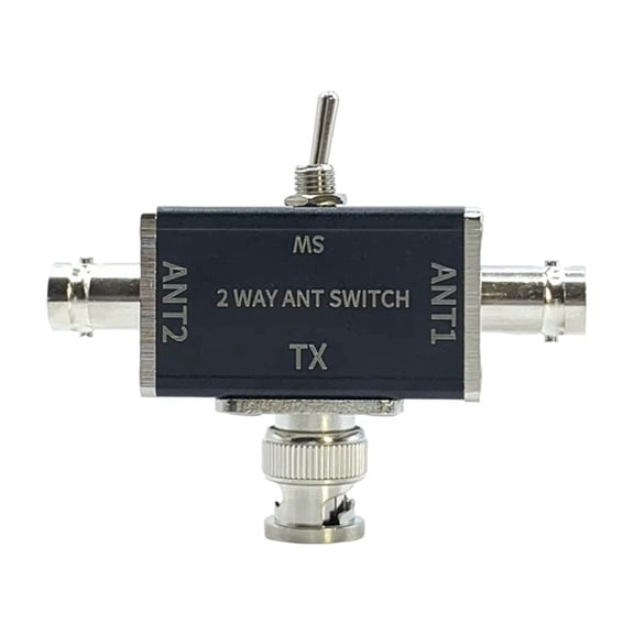 2 Way Manual Coaxial Antenna Switches Connector 100W 0-50MHz 1 Input & 2 Outputs with OFF/Ground Protection B