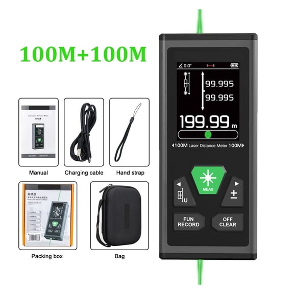 2 Way Measure Meter Ranfinder Green Distance Meter Mini Digital Ran Finder 60M 100M ,High Accuracy Position