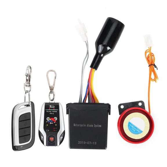 2-Way Motorcycle Alarm System with Engine Start Keyless Entry, Waterproof 12V Universal Smart Security Warning Siren Horn for Motorbike (9.8 x 9.8 in / 25 x 25 cm)