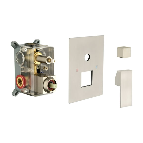 2 Way Outlet Function Solid Brass Shower Diverter Valve Mixer Rough-In Shower Handle Valve Kit Replacement