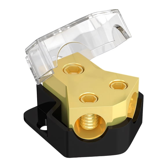 2 Way Power Distribution Block Professional Car Stereo Power Wire Splitter 0/2/4 Gauge in 4/6/8 Gauge Out