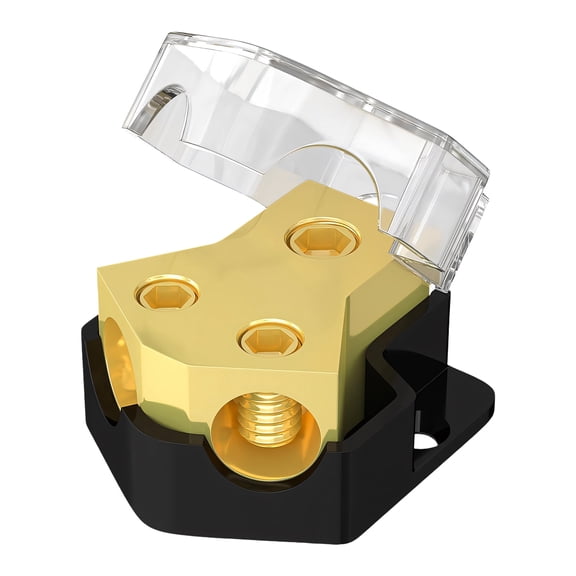 2 Way Power Distribution Block Professional Car Stereo Power Wire Splitter 0/2/4 Gauge in 4/6/8 Gauge Out