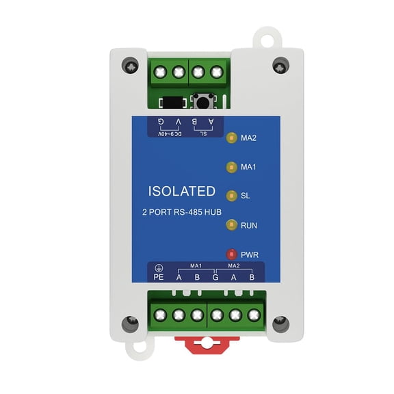 2 Way RS485 to 1 Way Industrial Grade RS485 Repeater E810-R21 9-40V Power Signal Isolation Hubs Bus Split Expansion ESD Protection