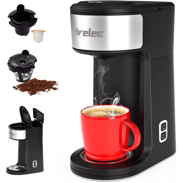 2Way Single Serve Coffee Maker Brewer for Capsule and Ground Coffee Mini Coffee Machine with