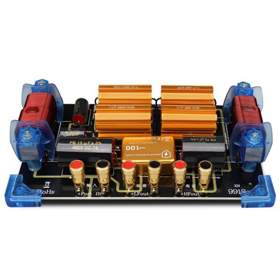 2 Way Speaker Crossover 1800W High Power Two Frequency Divider One High One Low for Single 15 Inch/18 Inch Speaker