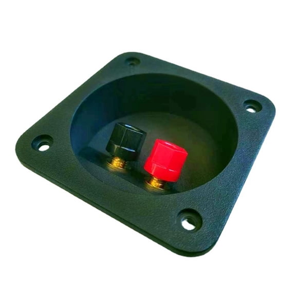 Black Speakers Terminals Connectors Square Box with 2 Banana Gildeds Subwoofer Stereoes Plug Spring Cup Connection